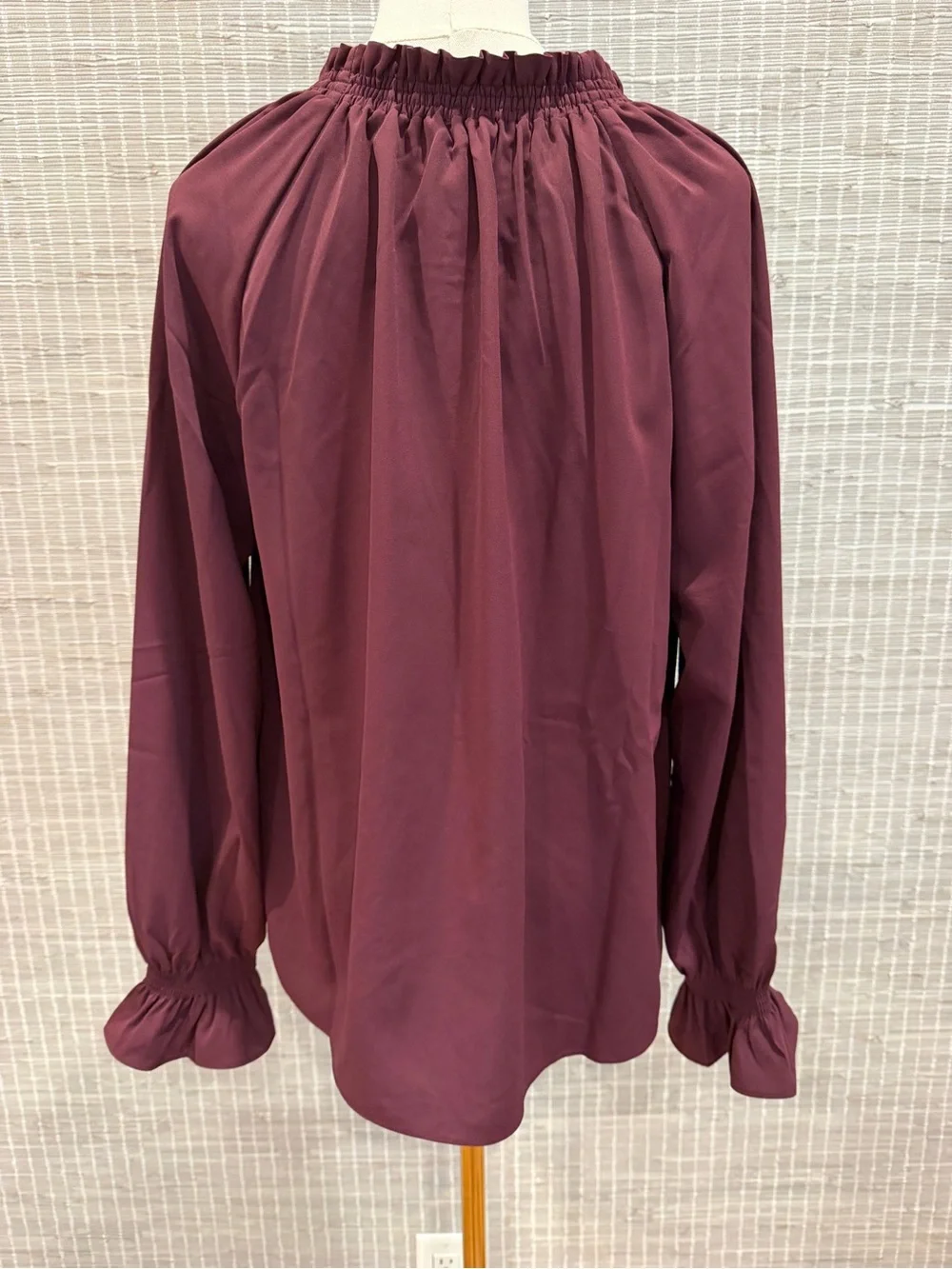 🤎 Quince Drapey Chiffon Split Neck Long Sleeve Blouse 🤎